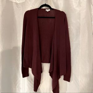 garage burgundy knit cardigan